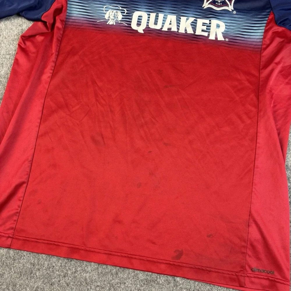 Adidas Chicago Fire‎ Jersey Mens XL MLS Soccer Climacool Quaker Red Blue Sports